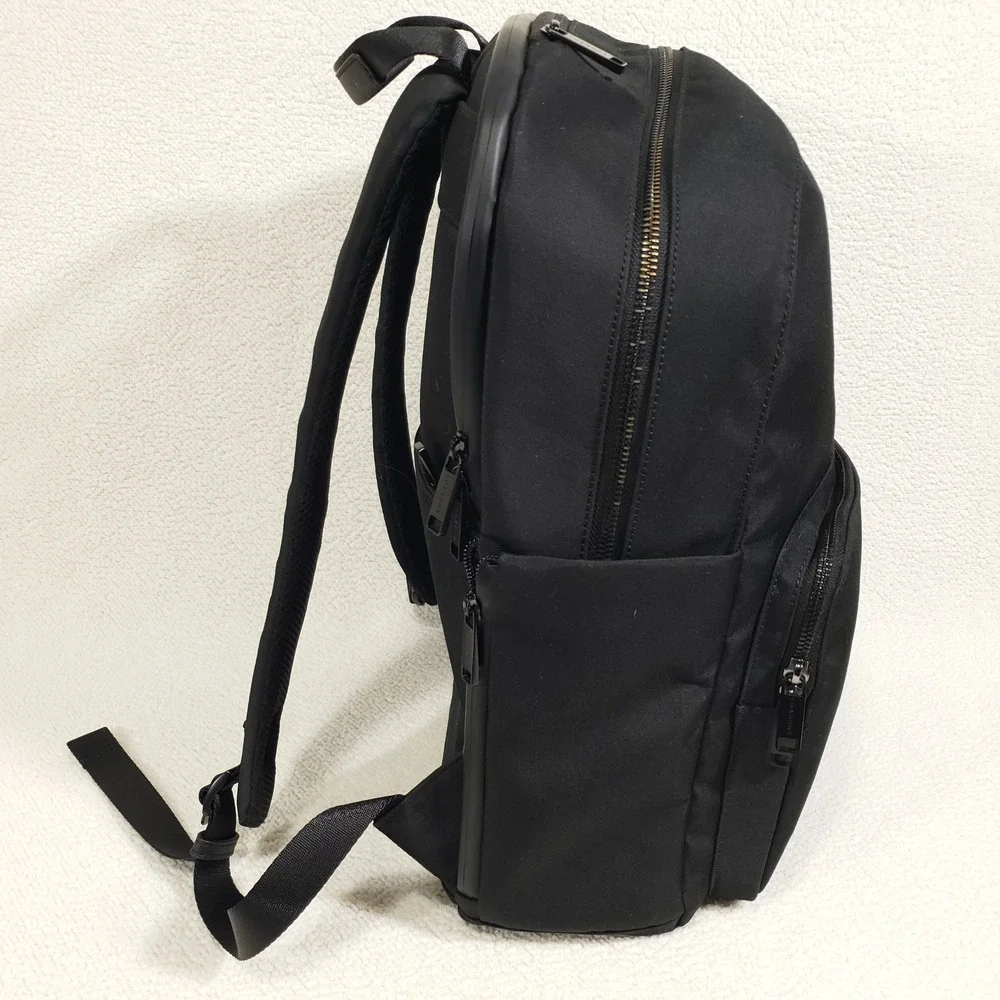 Lo and Sons Hanover Supreme Backpack Black Waxed Poly 16